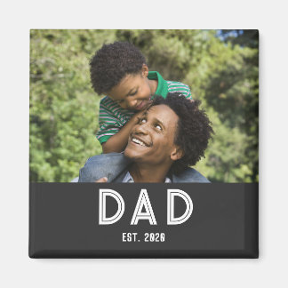 Dad Established Photo Gift Father's Day Magnet