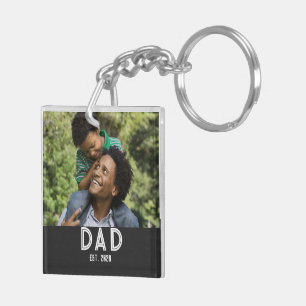 Dad Established Photo Gift Father's Day Magnet Keychain