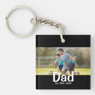 Dad Established Photo Gift Keychain