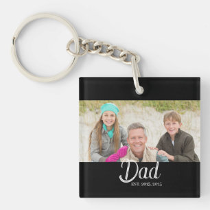Dad Established Photo Gift Keychain