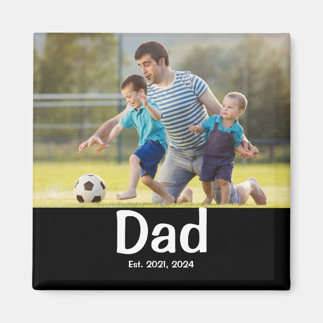 Dad Established Photo Gift Magnet (Devant)
