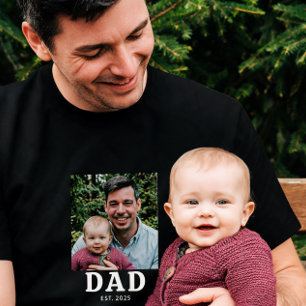 Dad Established Photo Gift T-Shirt