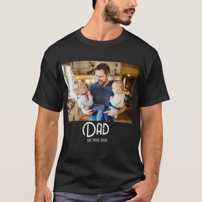 Dad Established Photo Grunge text T-Shirt (Front)