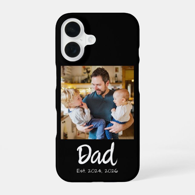 Dad Established Photo  iPhone 16 Case (Back)