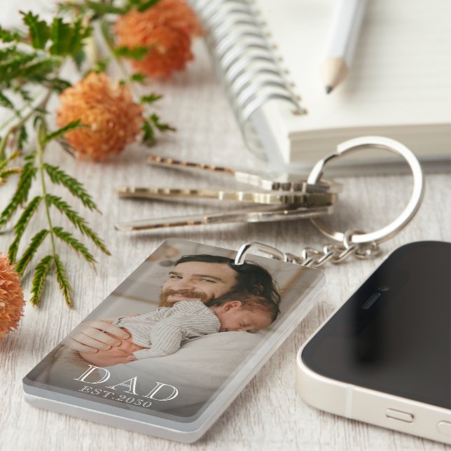Dad Established Photo  Keychain (Front Right)