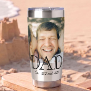 Dad Established Photo Minimal Father's Day Gift Insulated Tumbler
