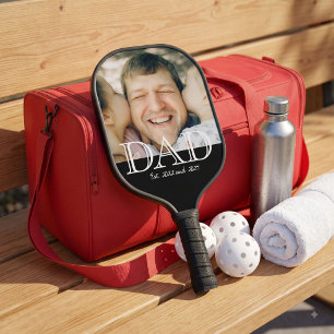 Dad Established Photo Minimal Father's Day Gift Pickleball Paddle