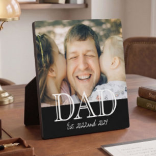 Dad Established Photo Minimal Father's Day Gift Plaque