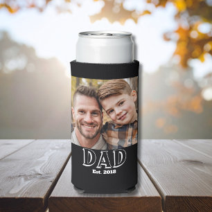 Dad Established Photo Seltzer Can Cooler