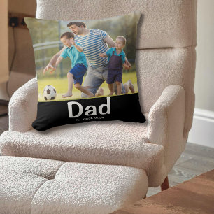 Dad Established Photo Throw Pillow