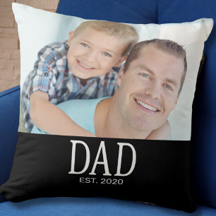 Dad Established Photo Throw Pillow