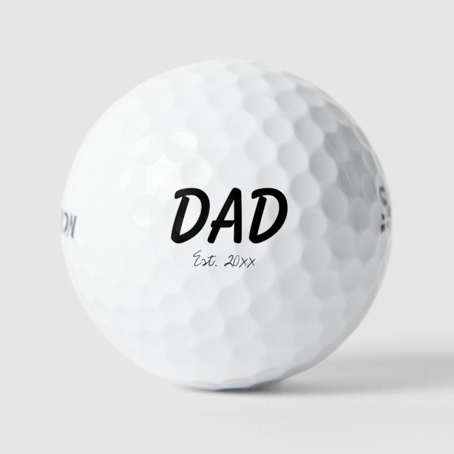'Dad' Established Pregnancy Announcement Keepsake  Golf Balls (Front)