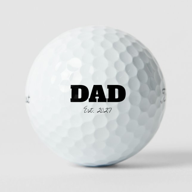 'Dad' Established Pregnancy Announcement Keepsake  Golf Balls (Front)