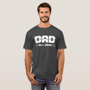 Dad Established Quote Cool White Screws Font T-Shirt