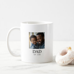 Dad Established Simple Black Photo Coffee Mug