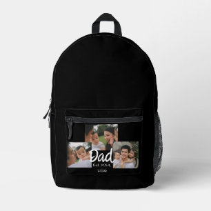 Dad Established white script 3 photo Printed Backpack