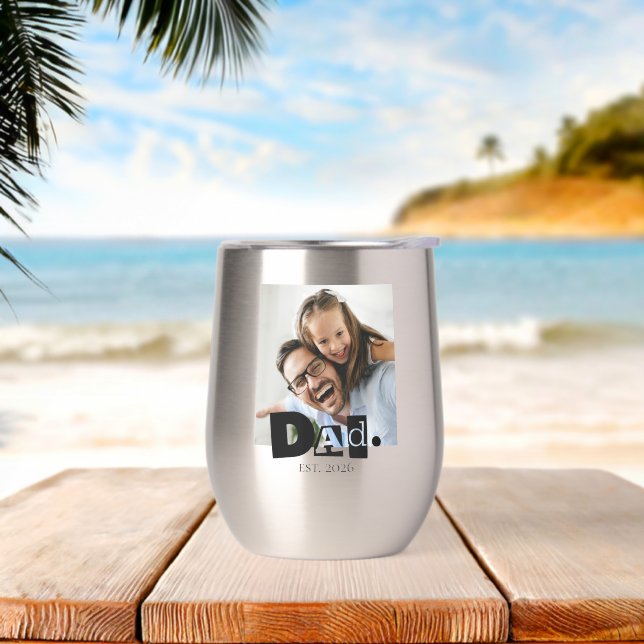 Dad Established Year Custom Photo Father Gift (Beach)