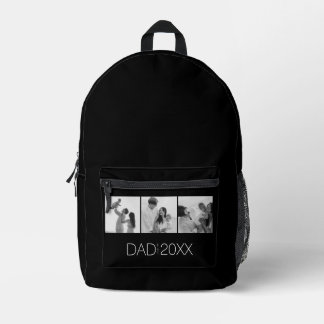 Dad Established Year Photo Gifts Modern Father Printed Backpack
