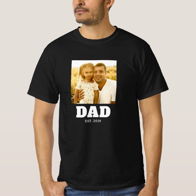 Dad Established Year Photo T-Shirt (Front)