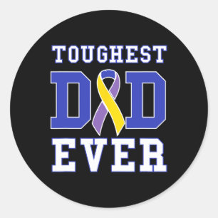 Dad Ever - Bladder Cancer Awareness Ribbon Classic Round Sticker