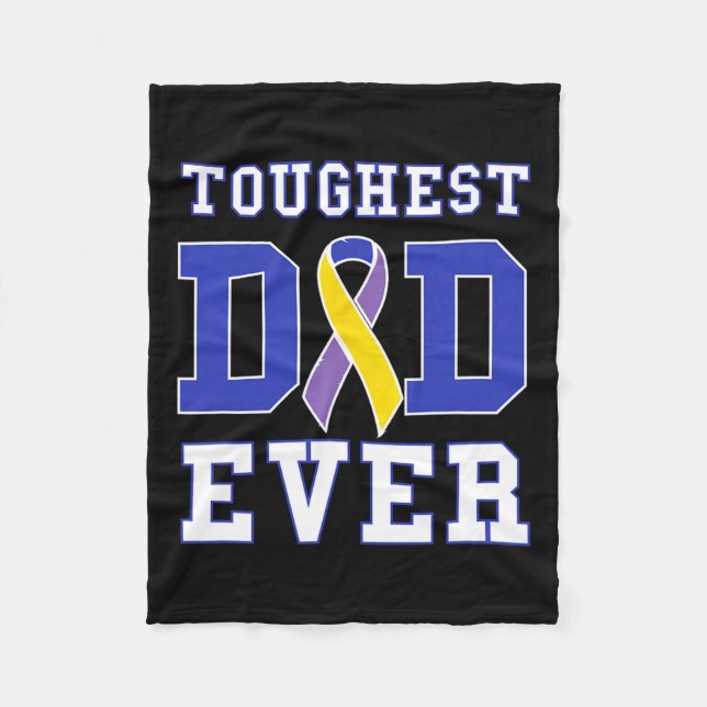 Dad Ever - Bladder Cancer Awareness Ribbon  Fleece Blanket (Front)