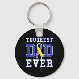 Dad Ever - Bladder Cancer Awareness Ribbon  Keychain