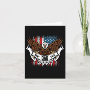 Dad Ever Eagle With Us American Flag Fathers Day Card