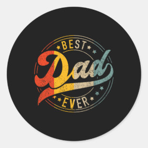 Dad Ever Vintage Colours Retro Fathers Day Birthda Classic Round Sticker