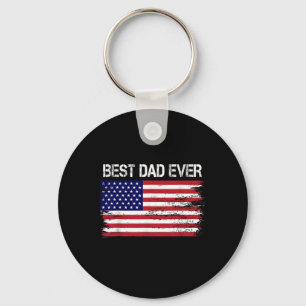 Dad Ever With Us American Flag Gifts Fathers Day D Keychain