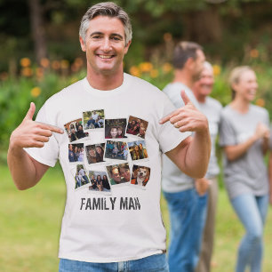 Dad Family Man Photo Collage Instant Photo Light T-Shirt