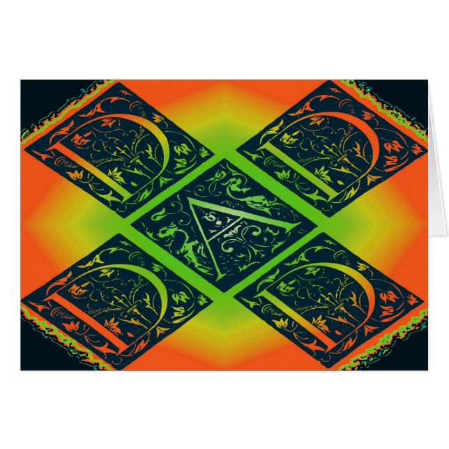 Dad Fancy Typography Pattern Black & Orange (Front Horizontal)