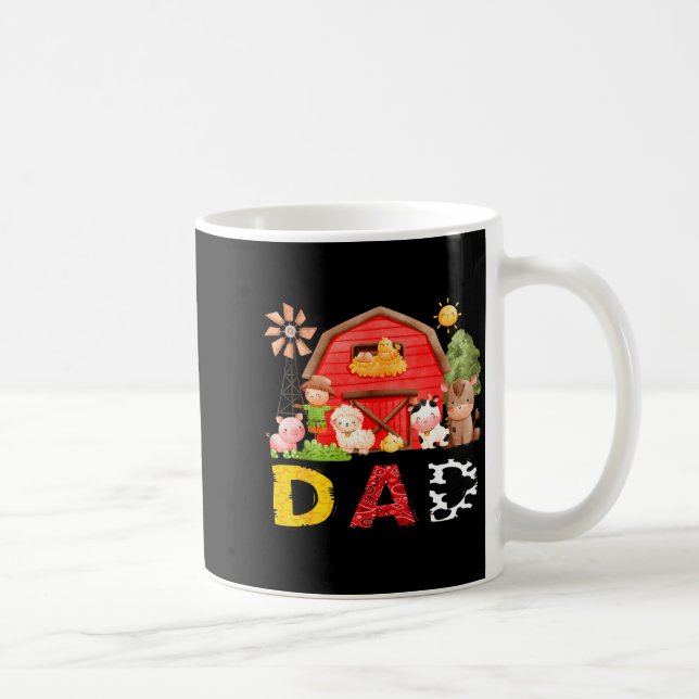 Dad Farm Cow Birthday Boy Matching Family Matching Coffee Mug (Right)