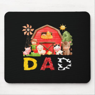 Dad Farm Cow Birthday Boy Matching Family Matching Mouse Pad
