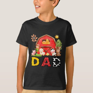 Dad Farm Cow Birthday Boy Matching Family Matching T-Shirt