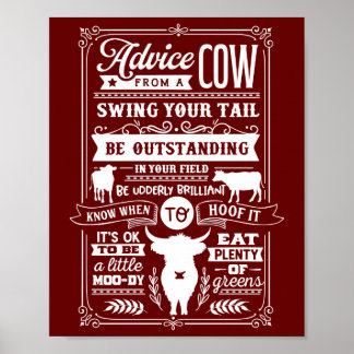 Dad Farmer Get Advices From His Cow Poster