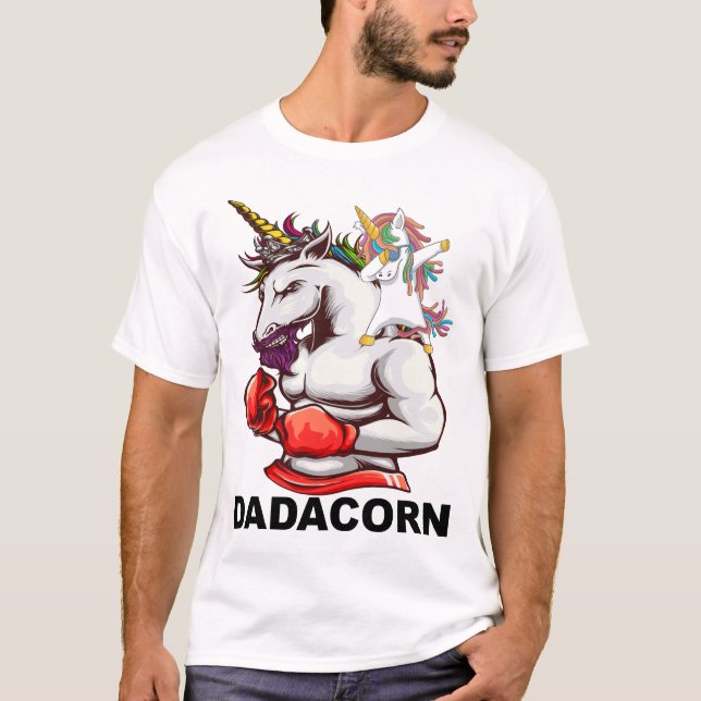Dad Father Dadacorn Unicorn Birthday Men T-Shirt (Front)