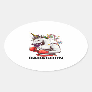 Dad Father Dadacorn Unicorn Birthday Oval Sticker