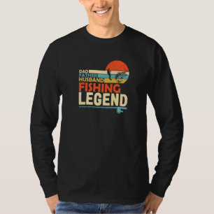 Dad Father Husband Fishing Legend Retro Sunset Fat T-Shirt