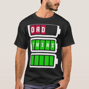 Dad Father Man Grandpa  Low Battery Twins Full Cha T-Shirt