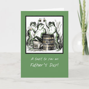 Dad, Father’s Day Funny Frogs Toasting with Beer Card