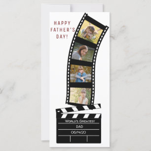 Dad Father's Day Film Four Photo Collage Card