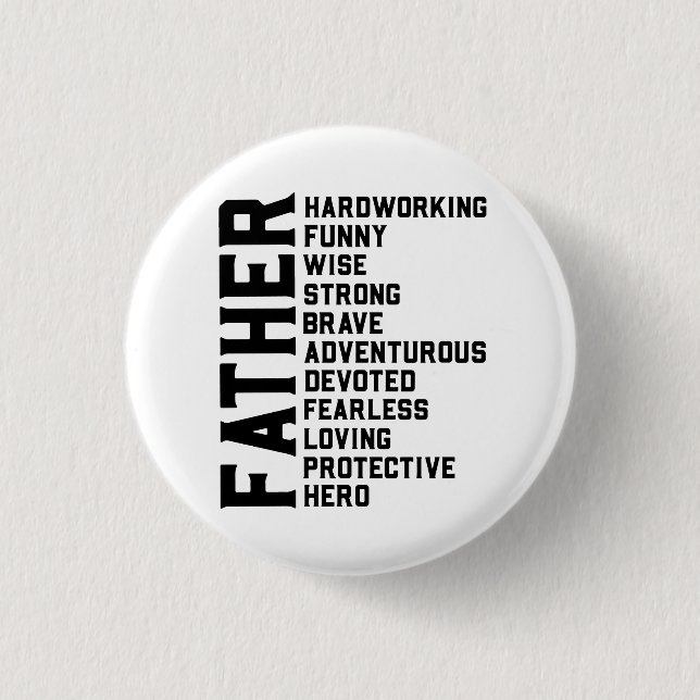 Dad Father's day gift.  Daddy birthday present.  F 1 Inch Round Button (Front)