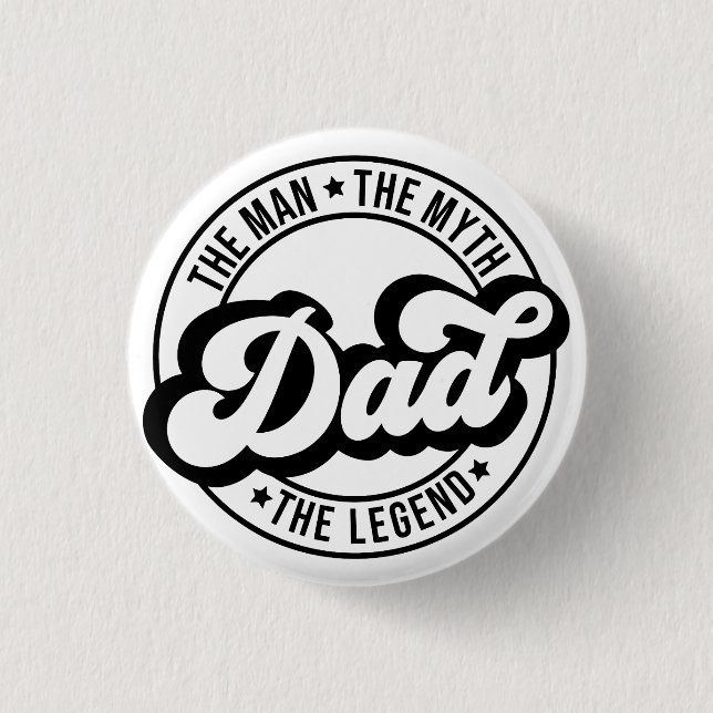 Dad Father's day gift.  Daddy birthday present.  F 1 Inch Round Button (Front)