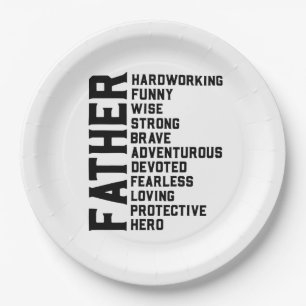 Dad Father's day gift. Daddy birthday present. F Paper Plate