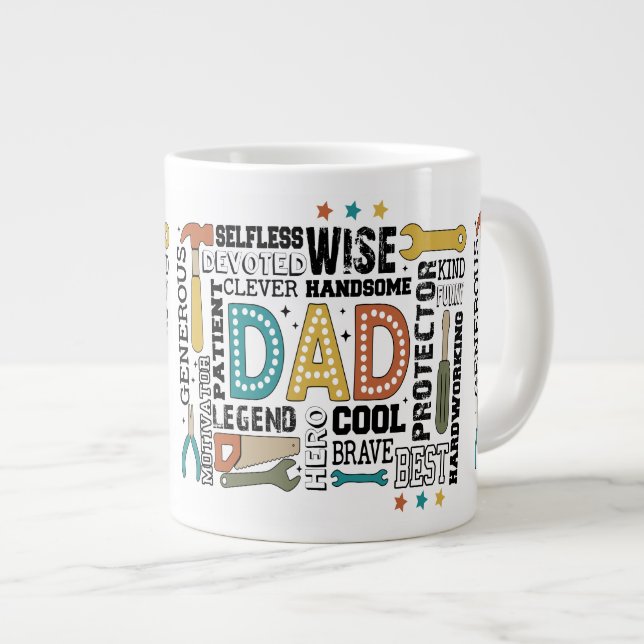 Dad Fathers Day  Large Coffee Mug (Front Right)