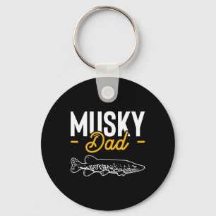 Dad Fathers Day Musky Muskellunge Pike Fish Keychain