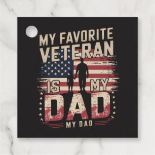 Dad Father's Day My Favourite Veteran Favour Tags