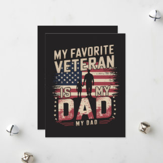 Dad Father's Day My Favourite Veteran Holiday Card