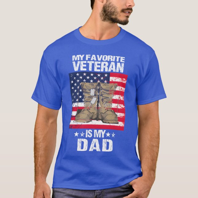 Dad Fathers Day My Favourite Veteran Is My Father  T-Shirt (Front)
