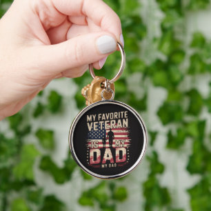 Dad Father's Day My Favourite Veteran Keychain